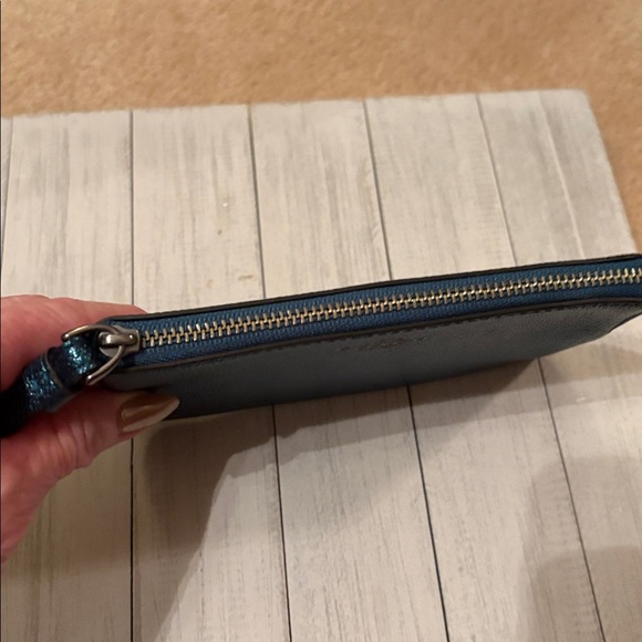 Coach Dark Teal Wristlet - Picture 5 of 6